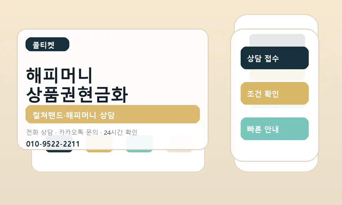 해피머니 상품권현금화 콜티켓 안내